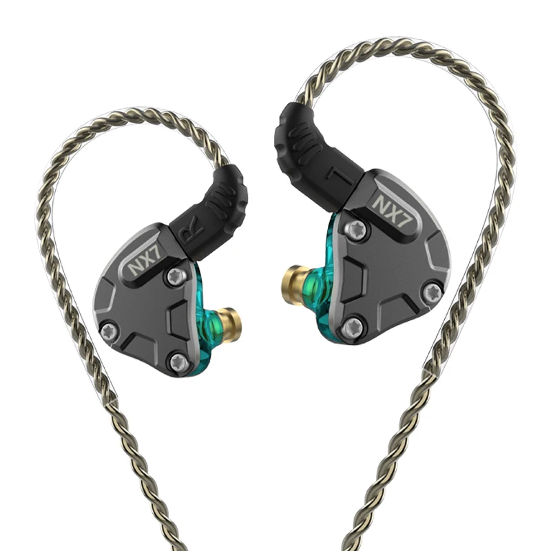 NX7 Cyan no mic NICEHCK NX7 IEM наушники в ухо 4BA+ двойной карбоновый нанотрубка динамический Пьезоэлектрический Керамический Гибридный 7 Драйвер единиц IEM DJ наушники - Цвет: NX7 Cyan no mic