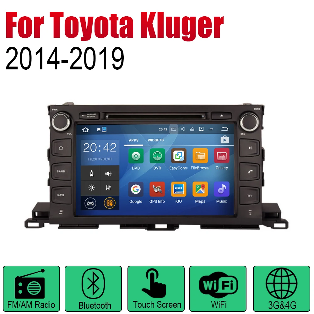 Автомобильный DVD GPS навигатор ZaiXi Android для Toyota Kluger 2014 ~ 2019 проигрыватель с