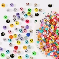smiley happy face beads acrylic polymer clay spacer beads smiley face beads for jewelry making diy charms bracelet necklace