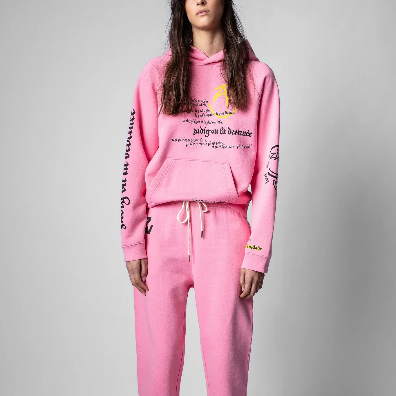 

Женские толстовки из 100% хлопка с принтом, розовый свитшот с капюшоном со смайликом