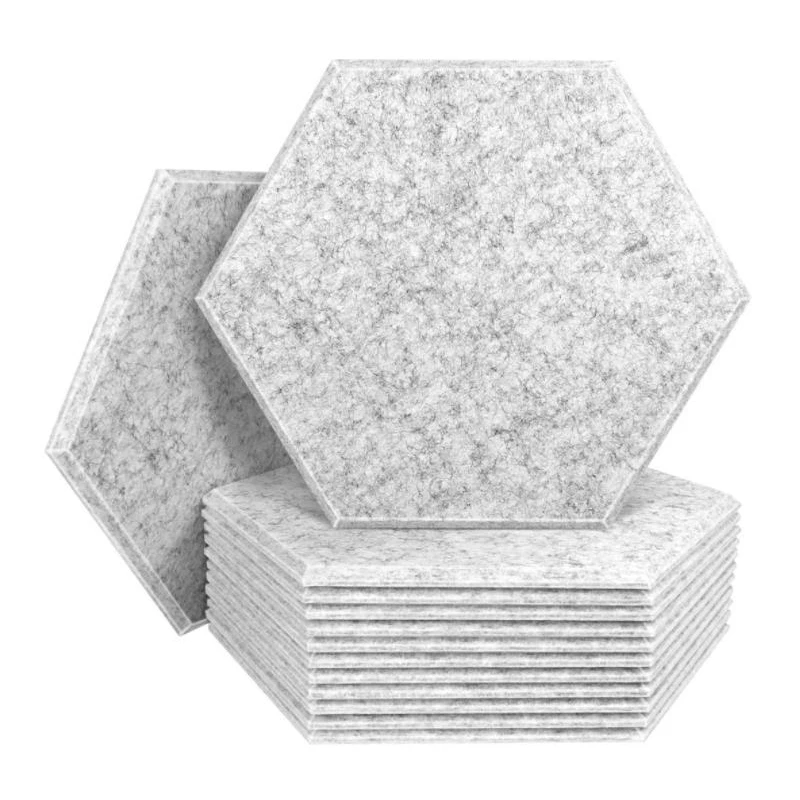 

12 Pcs Soundproofing Panels Hexagon Acoustic Panels for Acoustic Treatment,Beveled Edge Tiles for Echo Bass Insulation