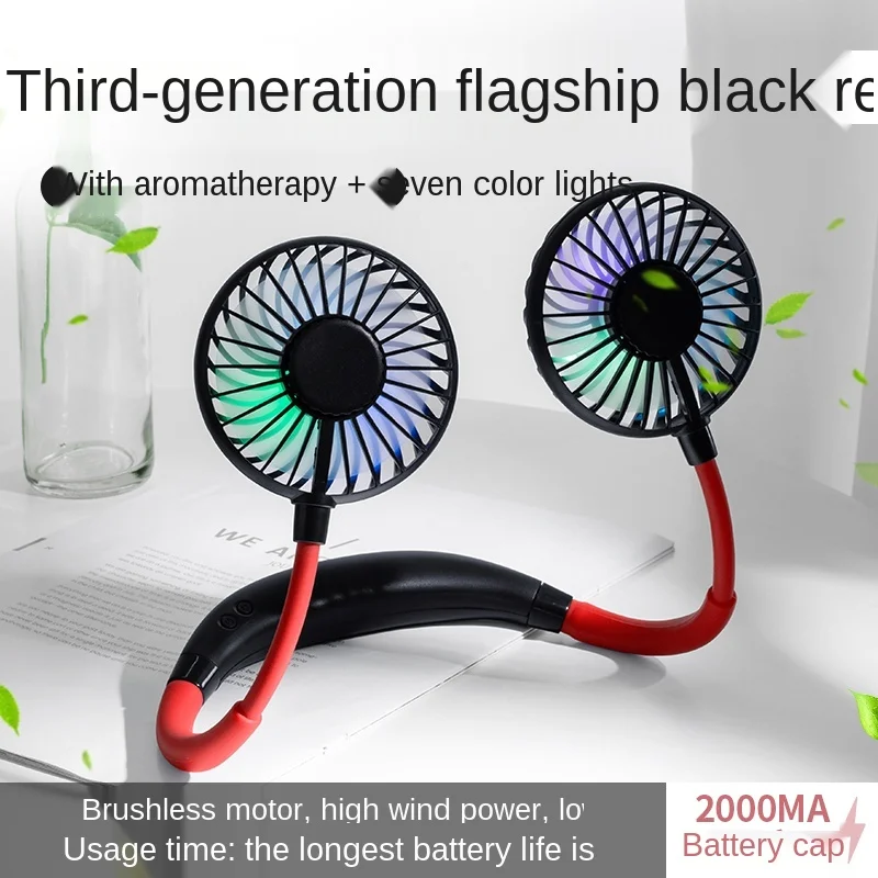 

TT Hanging Neck Fan USB Portable Small Electric Fan Student Lazy Hanging Neck Sports Small Mini Portable Rechargeable