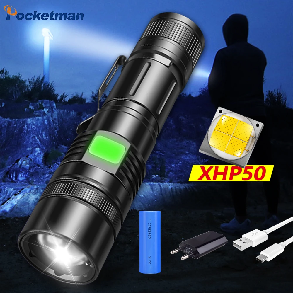 XHP50.2 светодиодный фонарь перезаряжаемый с аккумулятором 18650 26650|Фонарики и