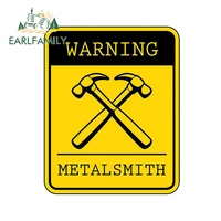 earlfamily 13cm x 10 3cm for warning metalsmith at work car stickers waterproof fine snowboard decoration anime jdm assessoires