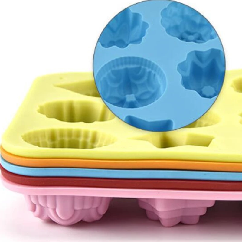 Женская силиконовая форма для маффинов 12 цветов кухонная посуда выпечки