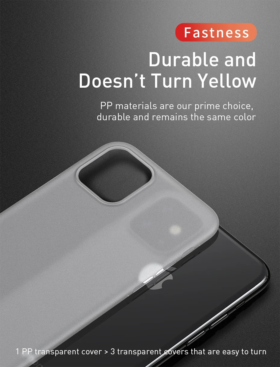 Роскошный чехол для телефона Baseus для iPhone 11 Pro Max Xs Max Xr X 11Pro, задняя крышка 0,4 мм, Ультратонкий чехол из полипропилена для iPhone11