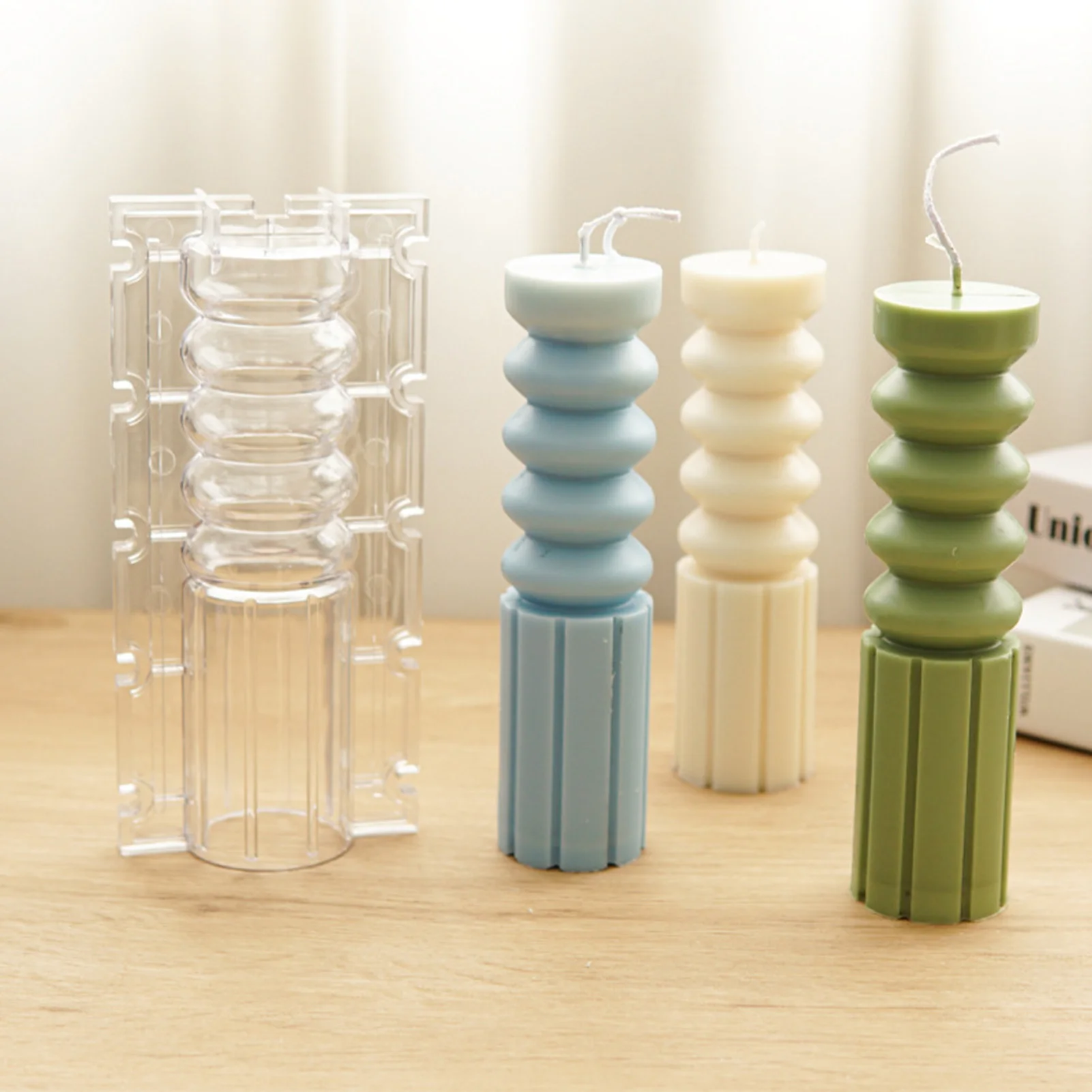 

Geometric Stripe Cylindrical Candle Plastic Mold Diy Handmade Candle Soap Making Supplies Beeswax Mold Home Decor wondeful