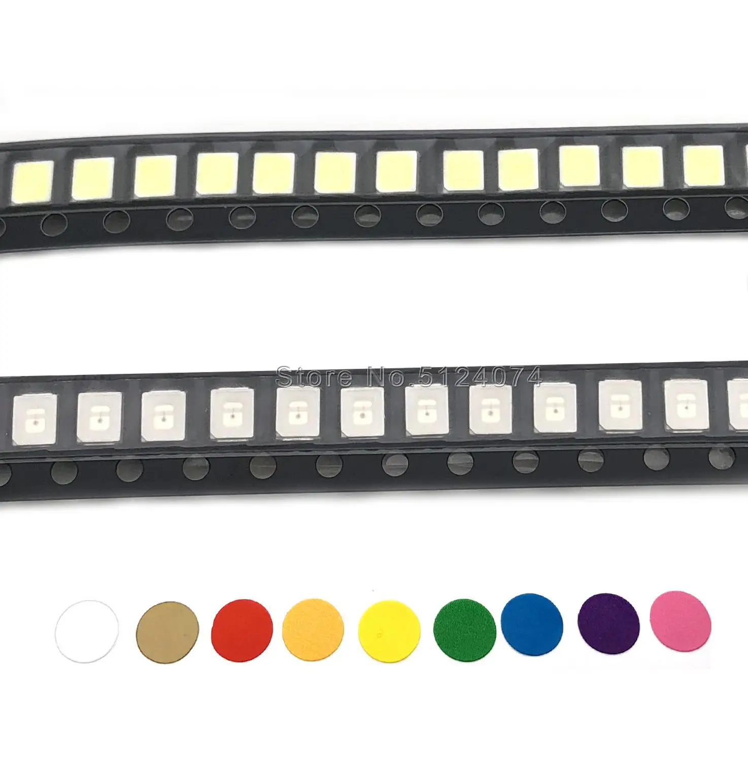 Светодиод 2835 0.2W SMD на катушке 4000 штук, теплый белый/холодный белый/RGB/красный/оранжевый/желтый/зеленый/ледяно-голубой/фиолетовый УФ/розовый.
