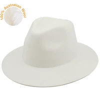 white fedora hat for women men 100 australian wool felt wide brim hat vintage jazz fedora hat couple cap winter chapeau femme