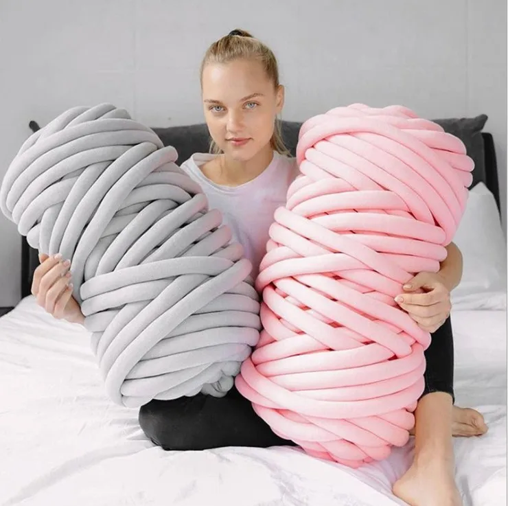 

Новая толстая супер объемная пряжа для детской мягкой большой хлопчатобумажной пряжи «сделай сам» для вязания, пряжа для одеяла