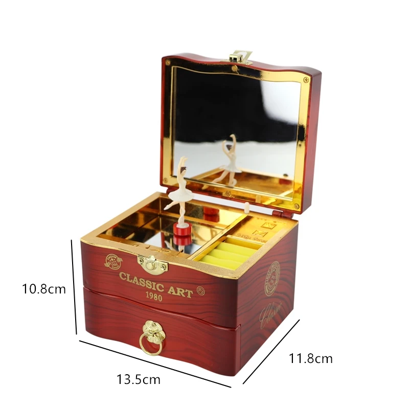 2019 New Jewelry Storage Box Rotating Dancer Music Drawer Organizer Mechanism Christmas Gift Girl Birthday Present | Дом и сад