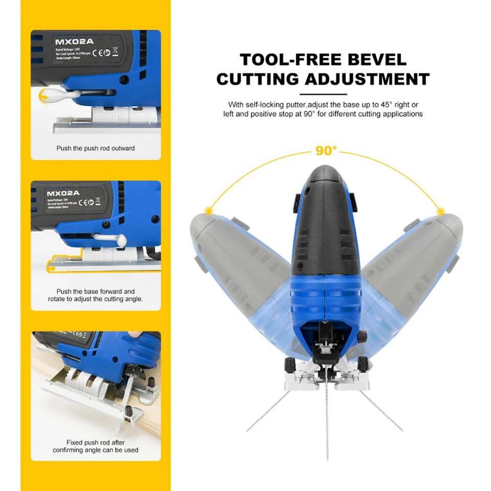 PROSTORMER 20V Jig Saw Регулируемая скорость электрическая пила с 6 лезвиями мульти-угол