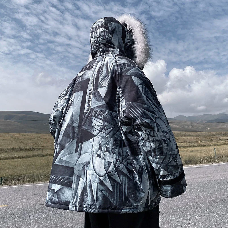 2021 Mens Clothing Ultralight Down Jacket Coat Cotton Hooded Large Wool Collar Winter Tidal Current Leisure New The Price Of | Мужская