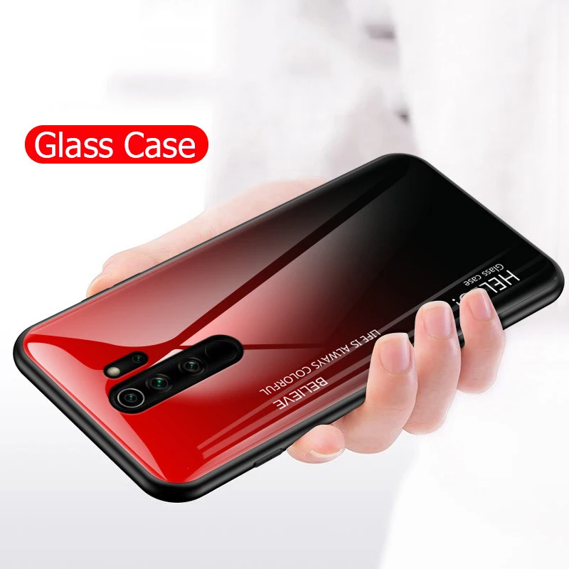 Чехол KEYSION с градиентным закаленным стеклом для Xiaomi Redmi Note 8 Pro 7 6 5 K20 мягкий