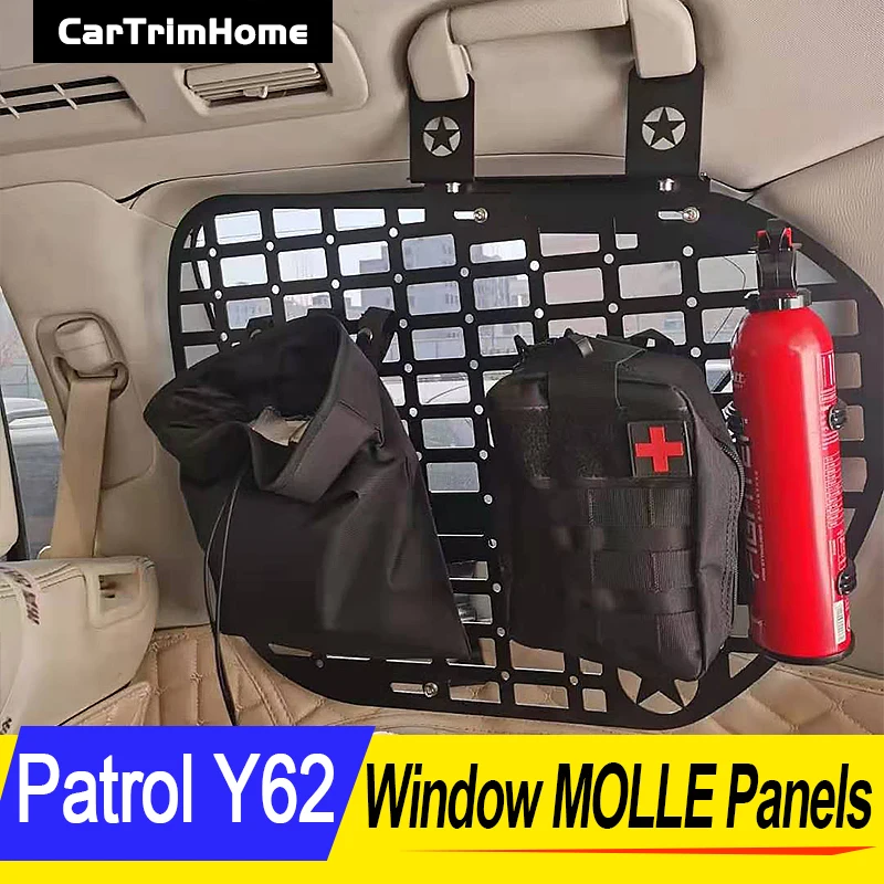 

Fits for Nissan Patrol Y62 2017-2020 accessories Window MOLLE Panels car rear trunk debris rack Car-Styling