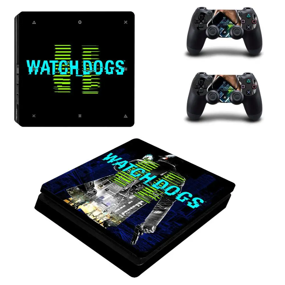 PS4 Slim sticker s Watch_Dogs 2 PS 4 Play station Skin Adesivos для playstation консоли и контроллера|Наклейки| |