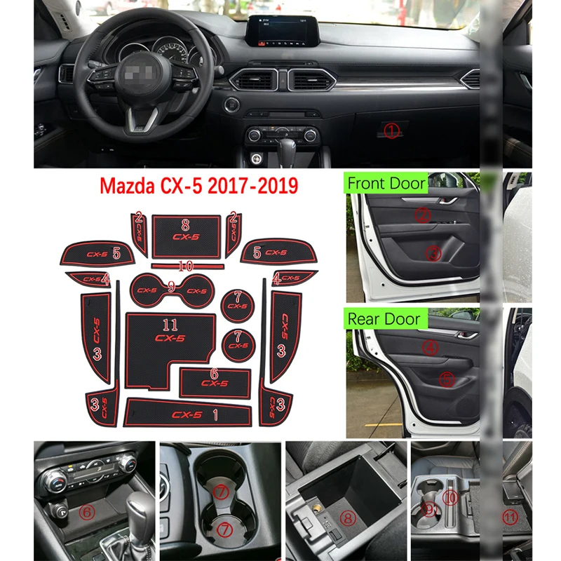 Противоскользящая резиновая накладка на дверь для Mazda CX 5 MK2 KF CX5 внутренний 2017 2018