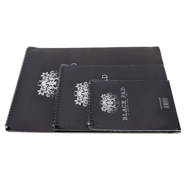 Блокнот для записей A3/A4/A5 в стиле ретро альбом рисования акварелью черным цветом