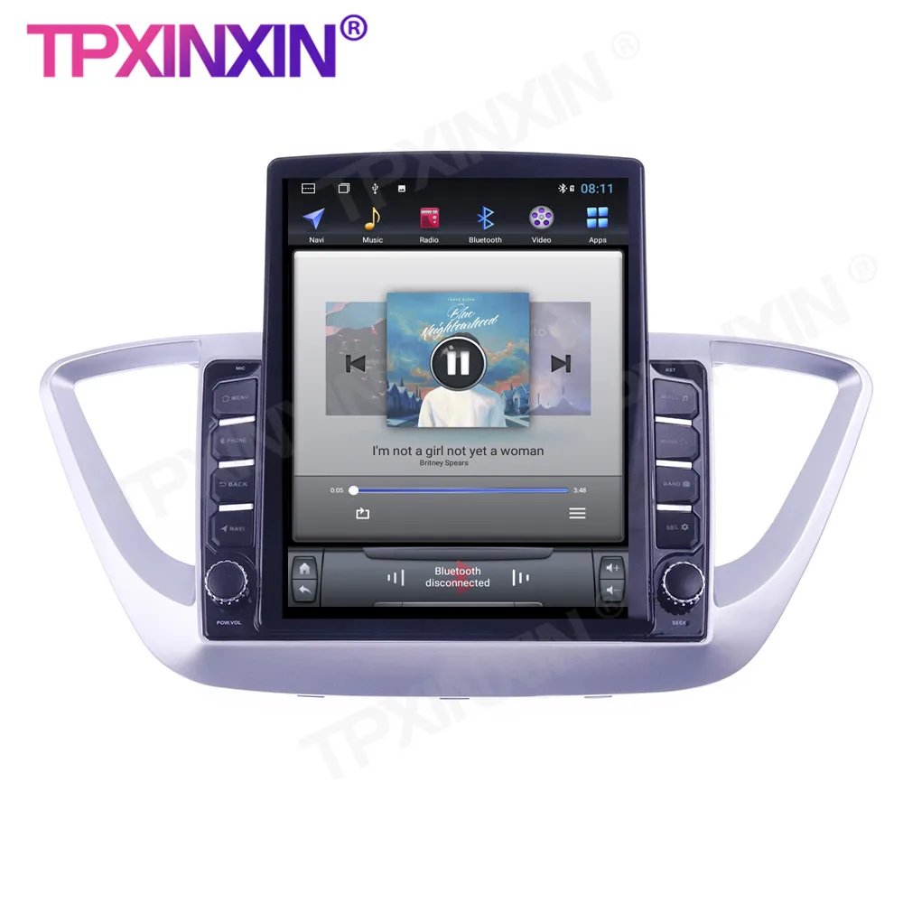 저렴한 테슬라 스크린 안드로이드 10 GPS 차량용 멀티미디어 플레이어 헤드유닛 오디오 라디오 내비게이션 무선 카플레이, 현대 솔라리스 2016-2018