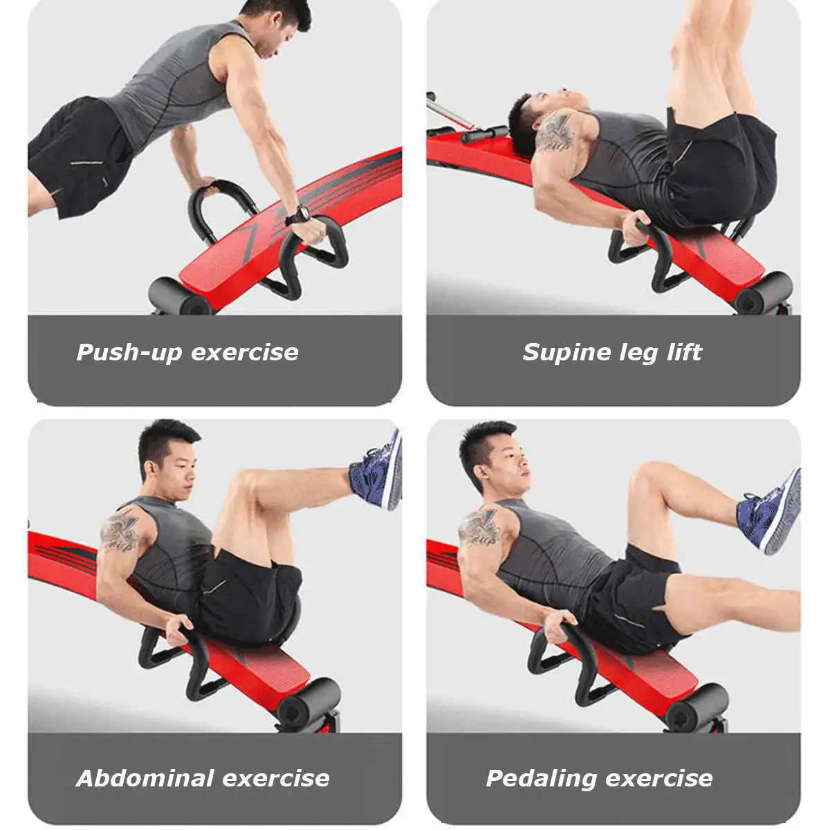 Household Exercise Bench Support Sit-up Trainer Home Gym Fitness Foldable Sit-Up-Board Abdominal Board Adjustable | Спорт и