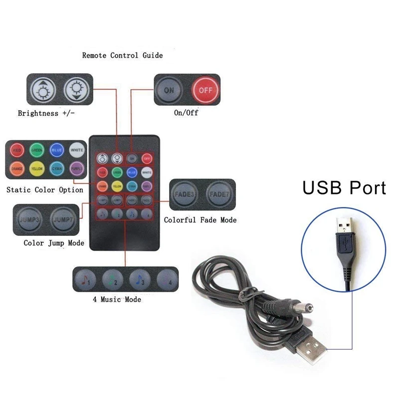 7-цветная новая атмосферная лампа RGB светодиодная неоновая полоса света