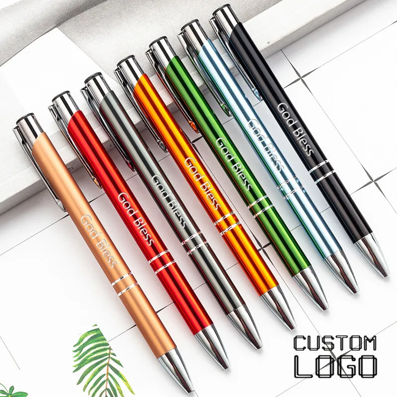 

5pcs Laser Engraved LOGO Ballpoint Pen New Personality GIft Pen Customized FREE With Your Text School Office Supplies