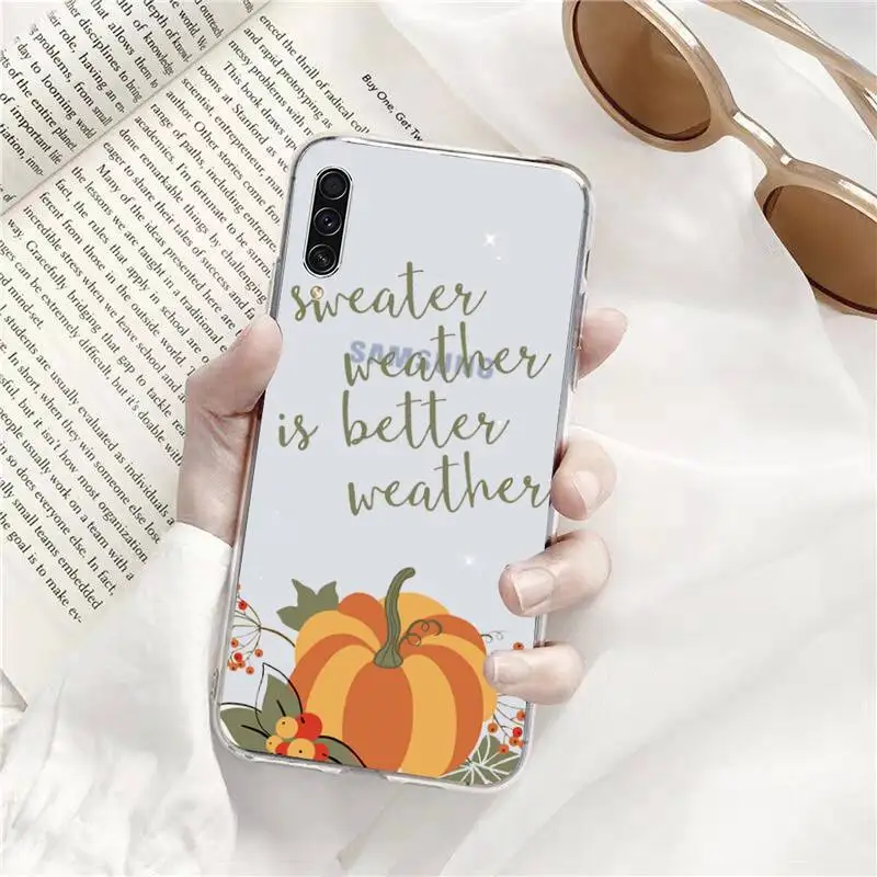 

Pumpkin Happy Autumn Phone Cases Transparent for Samsung A71 S9 10 20 HUAWEI p30 40 honor 10i 8x xiaomi note 8 Pro 10t 11