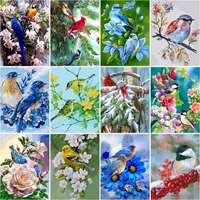 sdoyuno diy pictures by number birds kits home decor painting on number animals drawing on canvas handpainted art gift