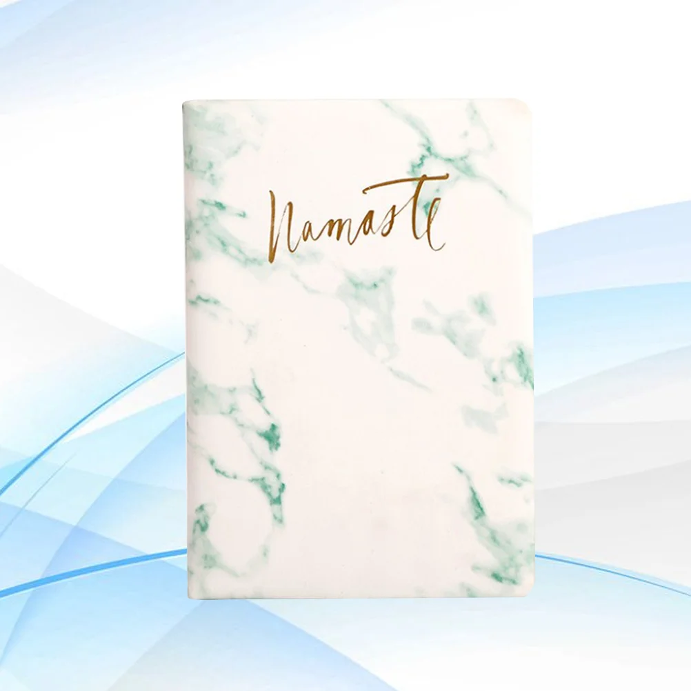 

Marble Pattern Leather Journal Writing Notebook PU Leather Office Notebook Daily Notepad for Men Women(Light Green)