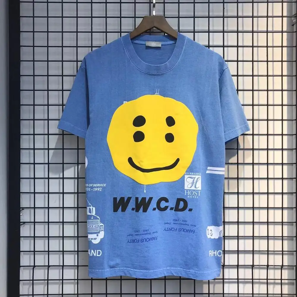 2020 w.w.c.d. Футболка Мужская/Женская/мужская с логотипом W.W.C.D. Топы Tee Monk smiley Kanye