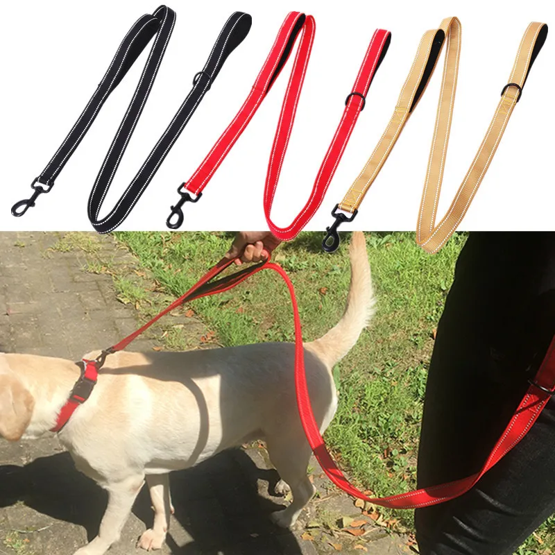 

Светоотражающий Поводок для собак, многофункциональный двойной поводок для прогулок с отходов, с чашей