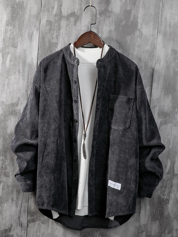 

Рубашка BC50CS мужская с длинным рукавом, модная трендовая Свободная Повседневная Вельветовая сорочка в стиле ретро, одежда на осень-зиму