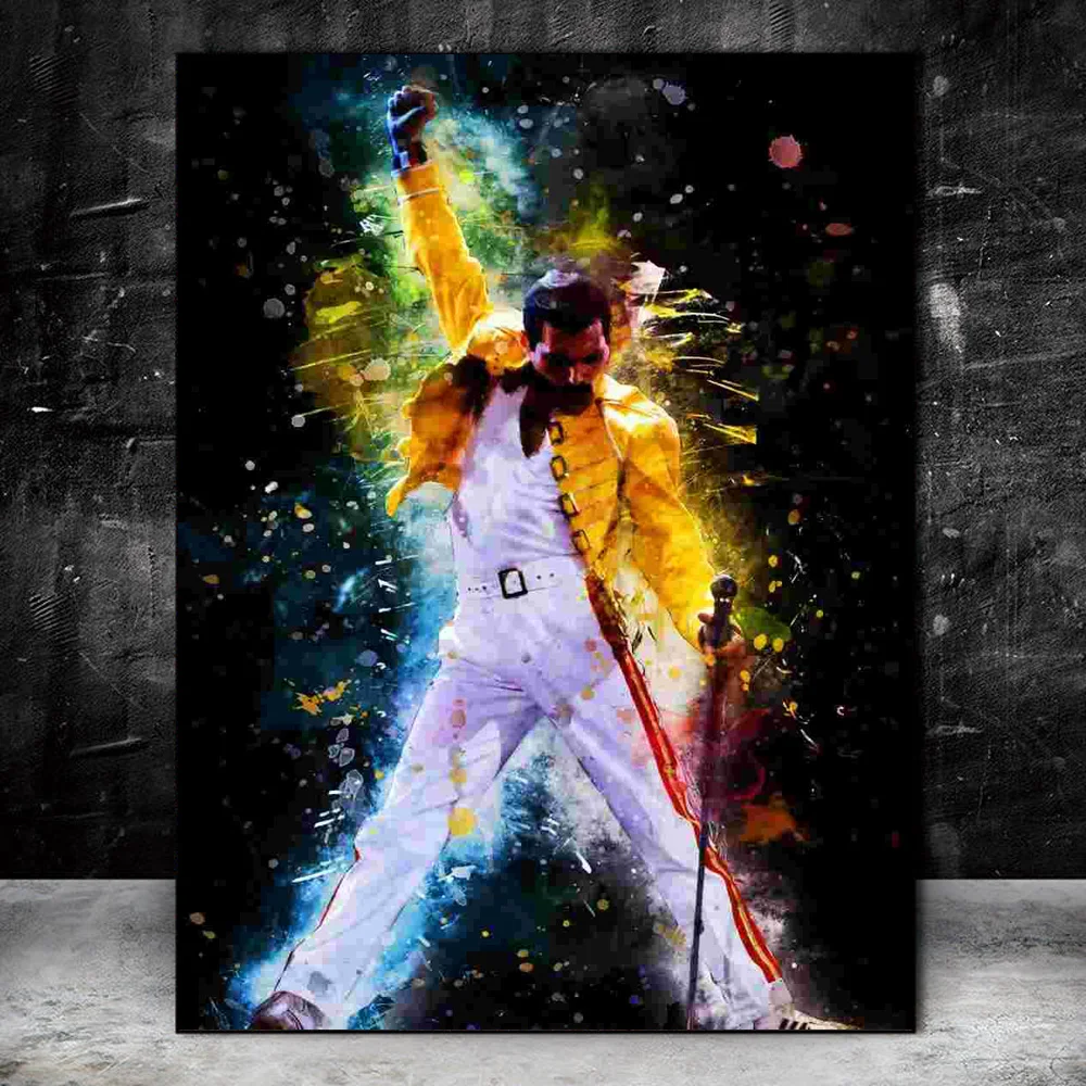 

Freddie Mercury Watercolor Canvas Art Paintings on the Wall Art Posters and Prints Abstract Freddie Mercury Pictures Home Decor