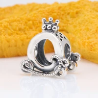claudia authentic s925 sterling silver shiny crown carriage charm fit original bracelets women jewelry gift