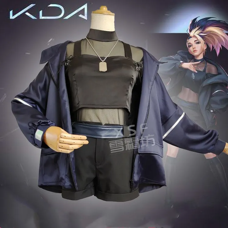 

Костюм для косплея из игры LOL KDA Akali, KDA Baddest Akali, изгой, убийца, наряды, Униформа костюм для Хэллоуина вечеринки
