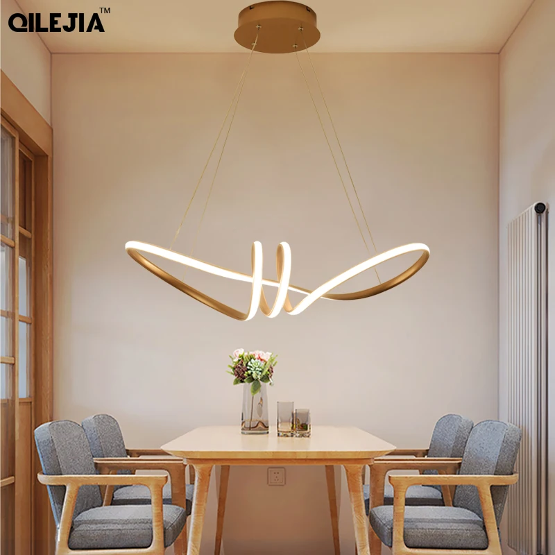 Светодиодный подвесной светильник золотого цвета для столовой гостиной кухни