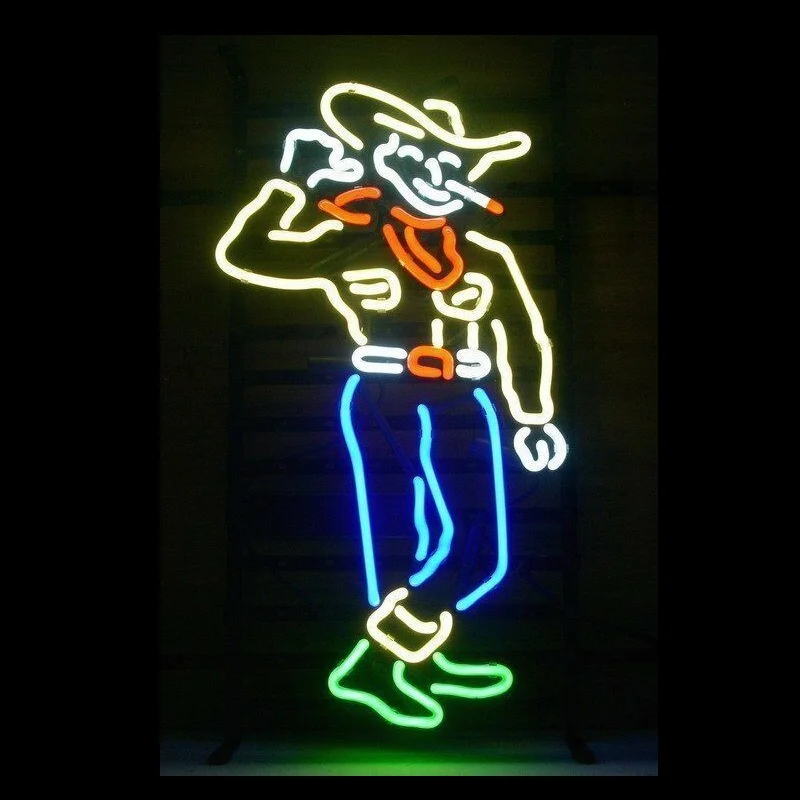 Изготовленный На Заказ Лас Вегас в ковбойском стиле Стекло неоновый светильник