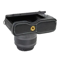 new genuine leather camera case half body for canon eos m10 eos m100 m200 camera bag