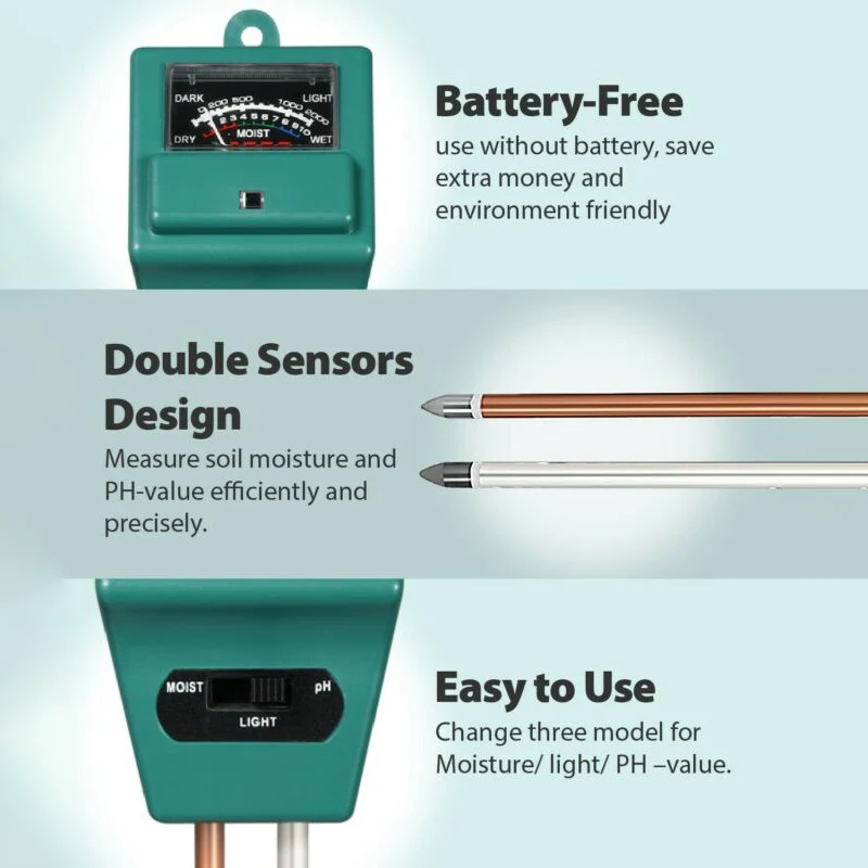 3-в-1 измеритель влажности почвы и гигрометром декоративные часы для счетчик