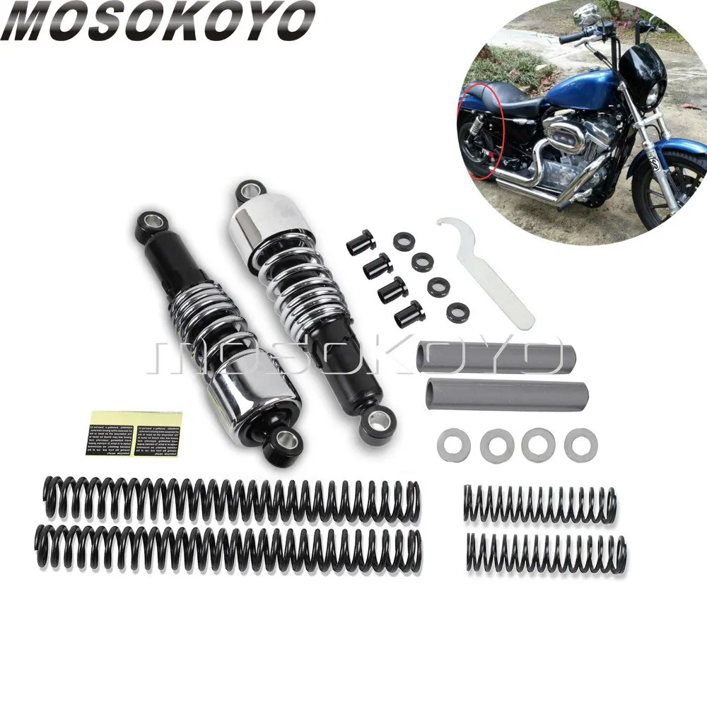 Комплект амортизаторов для задней подвески Harley Touring Road King Glide FLT FLHT FLTR Chrome 10 дюймов