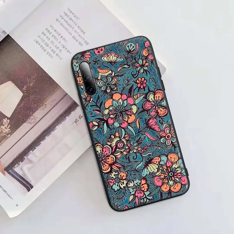 

Mandala Lace Flower Black Silicone Mobile Phone Cover Case For Honor 7A Pro 7C 10i 8A 8X 8S 8 9 10 20 Lite