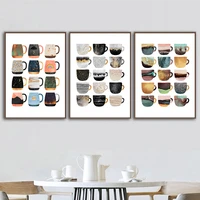 modern multi colors cups prints posters canvas painting nordic wall art posters prints for kitchen coffee dining room home decor