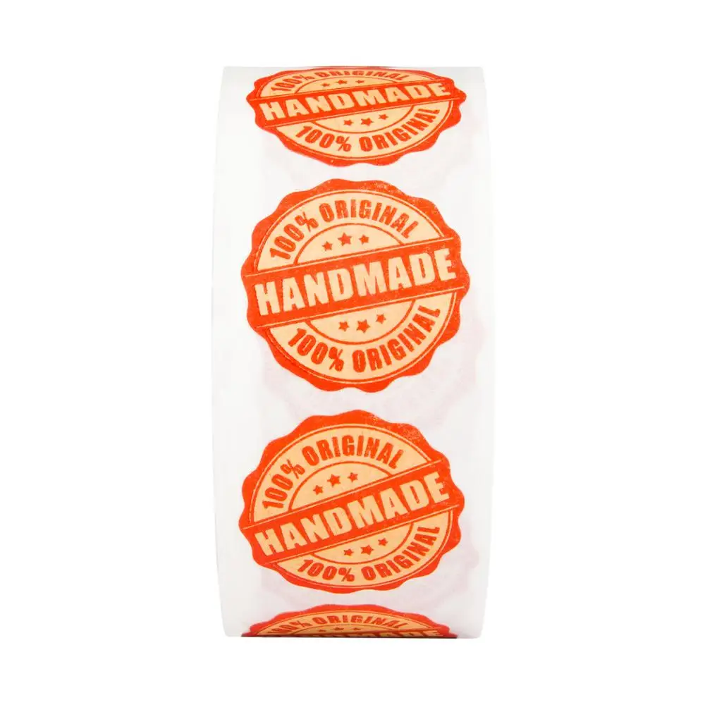 

Red Handmade Stickers heart Wedding Stickers 50-500pcs labels for Party Favors Decoration Envelope Seals Stationery Stickers