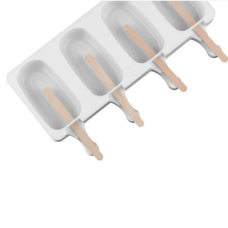 

4 Cell Silicone Ice Cream Mold Popsicle Molds DIY Homemade Desser Juice Maker Ice Mould Bakeware kitchen Tools