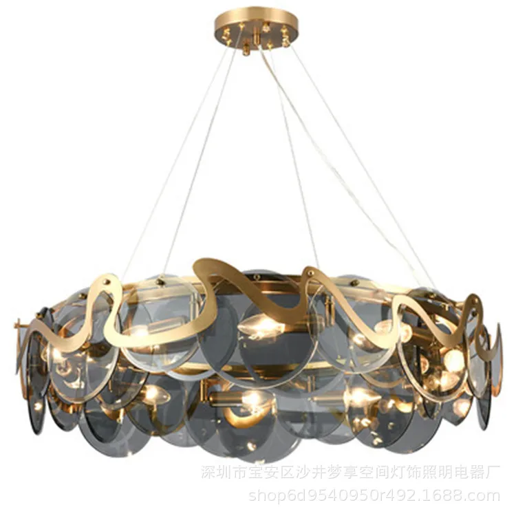 

Postmodern Light Luxury Art Chandelier Simple Dining Room Living Room Bedroom Study Room Model Room Glass Chandelier