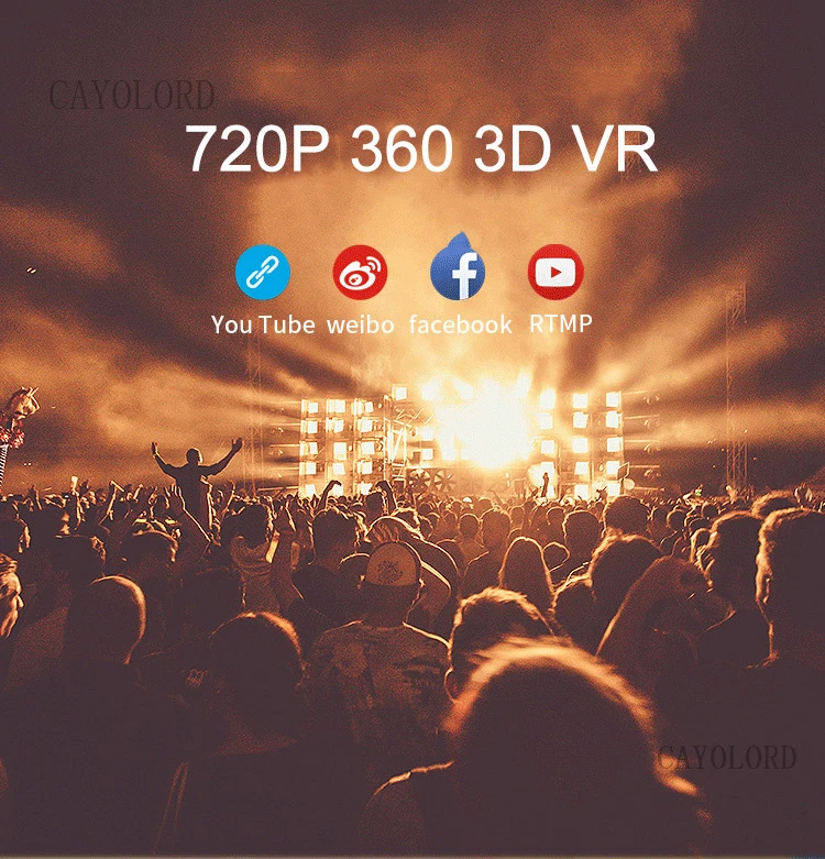 3D 360 VR панорамная камера 720P видеорегистратор Просмотр фотографии Спорт Велосипед