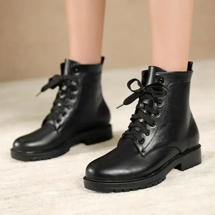 

Женские ботильоны с круглым носком в стиле панк для верховой езды, повседневные ботинки на шнуровке, на плоской подошве, для походов