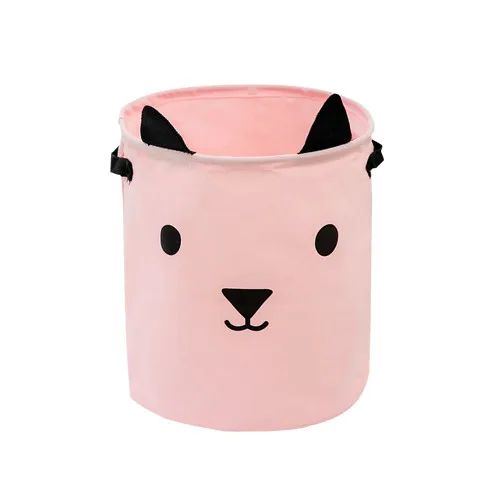 A - Pink Хлопковые корзины для хранения с героями мультфильмов, складная ручка, органайзер, детская одежда, игрушки для макияжа, гаджеты, коробка, держатель, чехол, корзина для живота, товар - Цвет: A - Pink