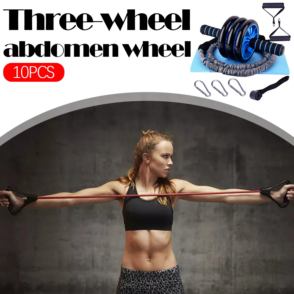 

Ab Roller Wheel Set Abdominal Wheel Roller with Knee Pad Resistance Bands for Home Gym Workout Exercise