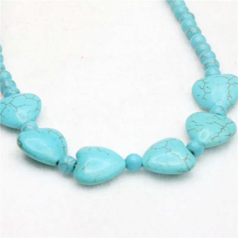 Горячая Новинка модный стиль diy 1" Howlite calaite бусины, подвески в виде сердца ожерелье MY5199
